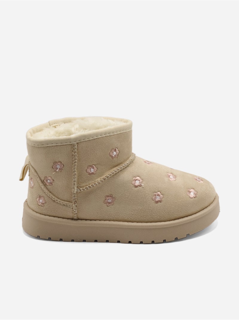 Botines con motivos florales Crema - Kiabi
