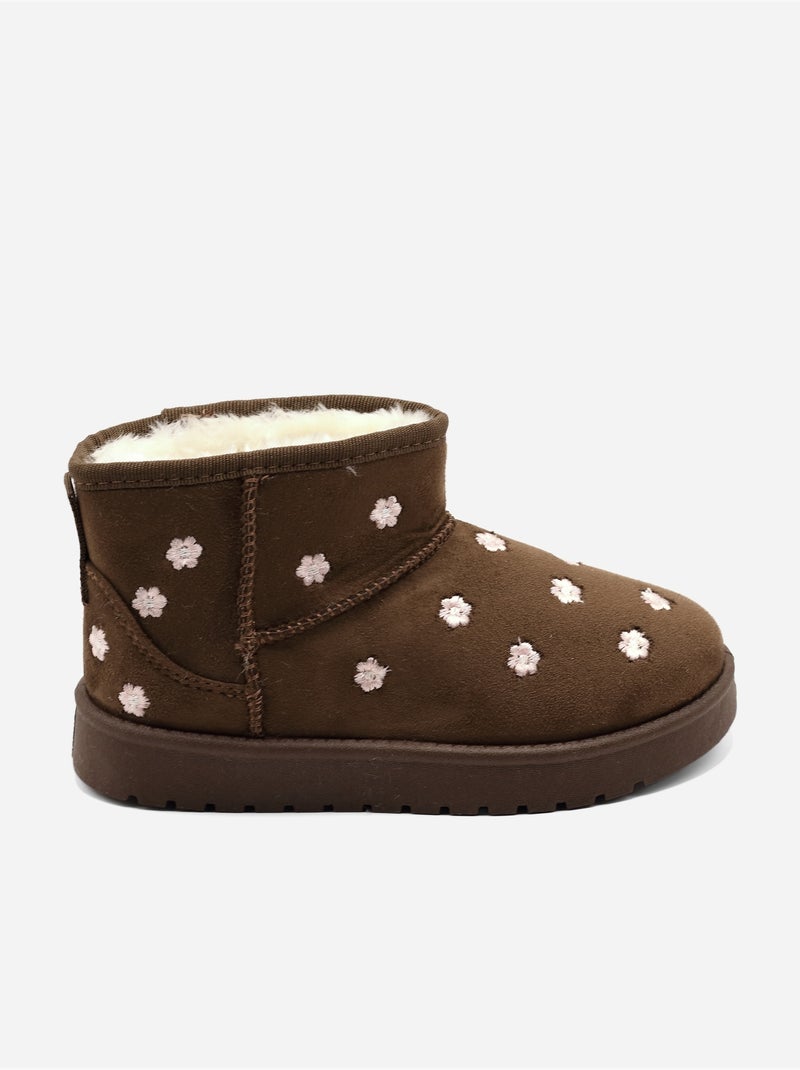 Botines con motivos florales Marrón - Kiabi