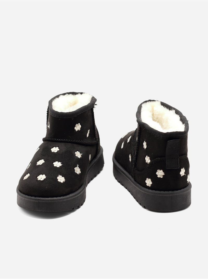 Botines con motivos florales Negro - Kiabi