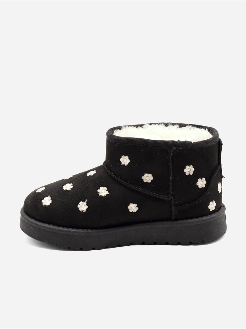 Botines con motivos florales Negro - Kiabi