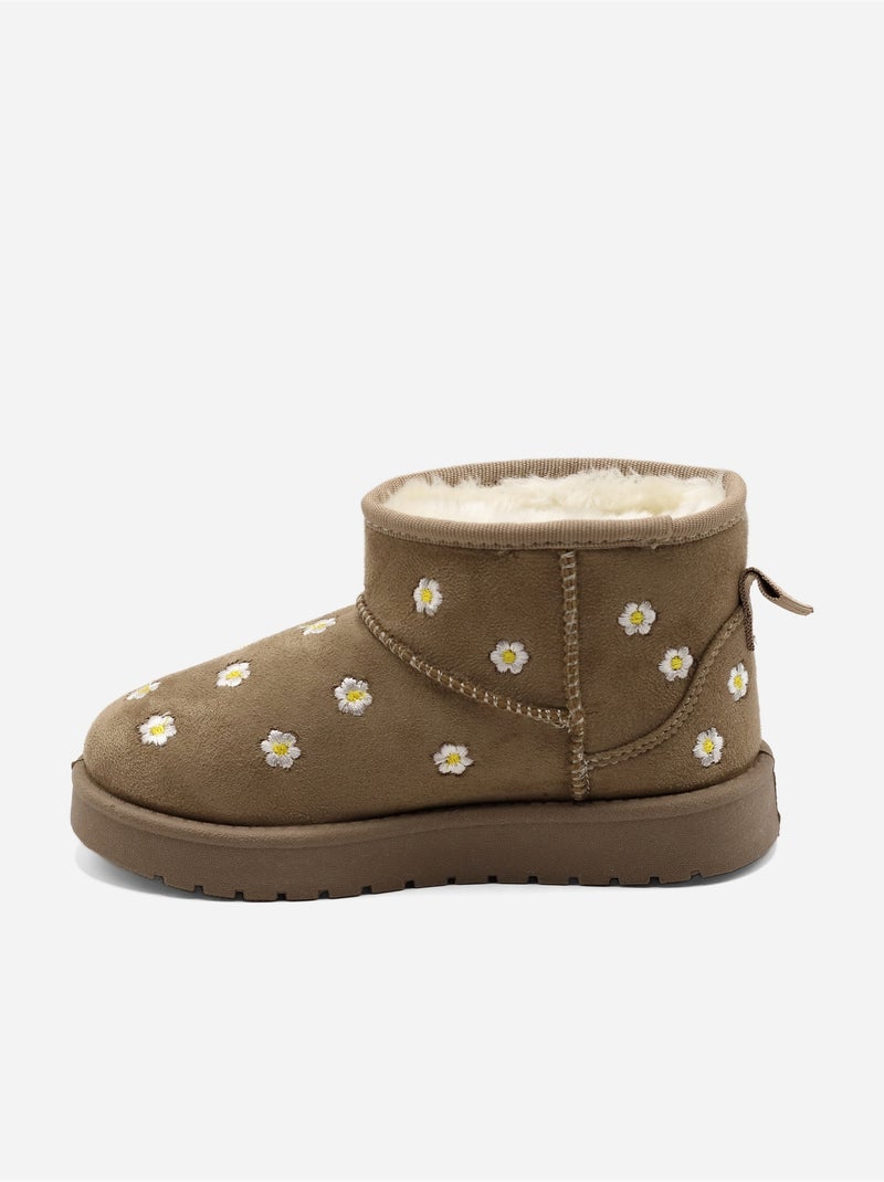Botines con motivos florales Taupe - Kiabi