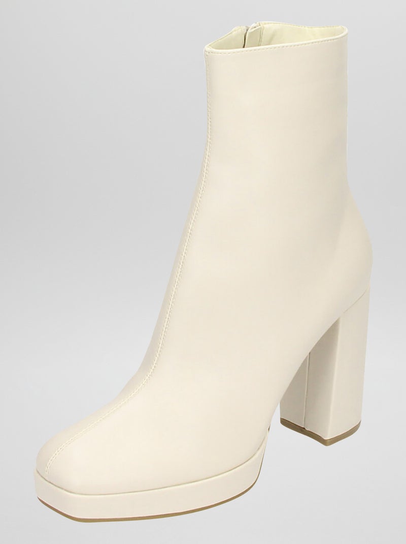 Botines con plataforma BEIGE - Kiabi