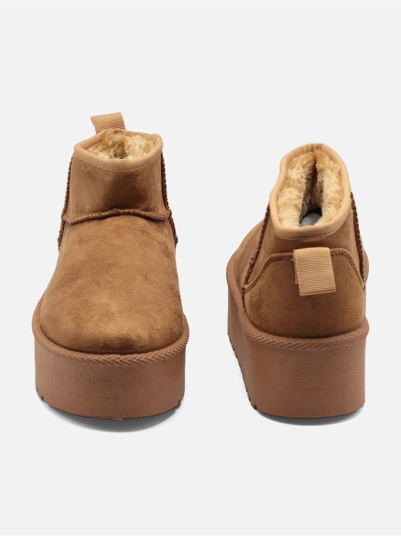 Botines con plataforma Camel - Kiabi