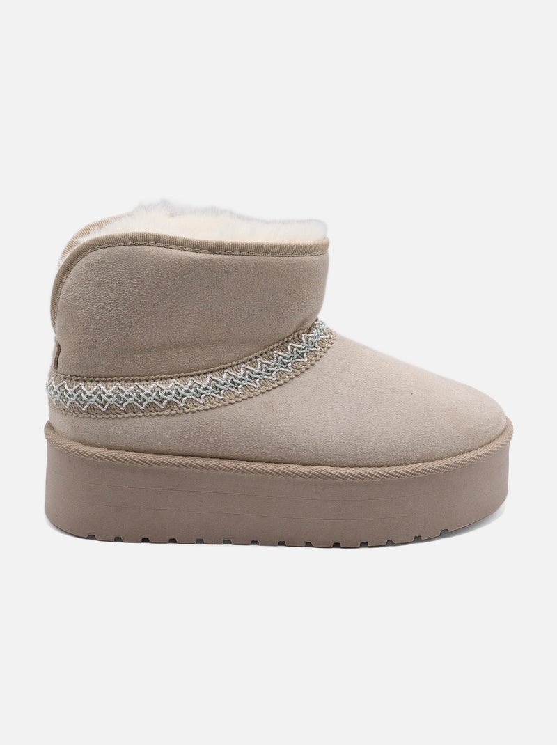 Botines con plataforma Crema - Kiabi