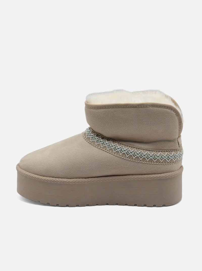 Botines con plataforma Crema - Kiabi