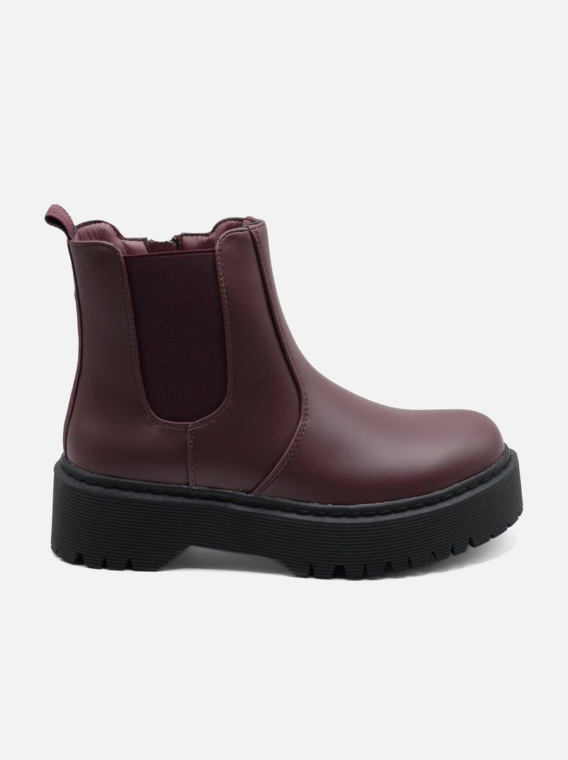 Botines con suela dentada Burdeos - Kiabi