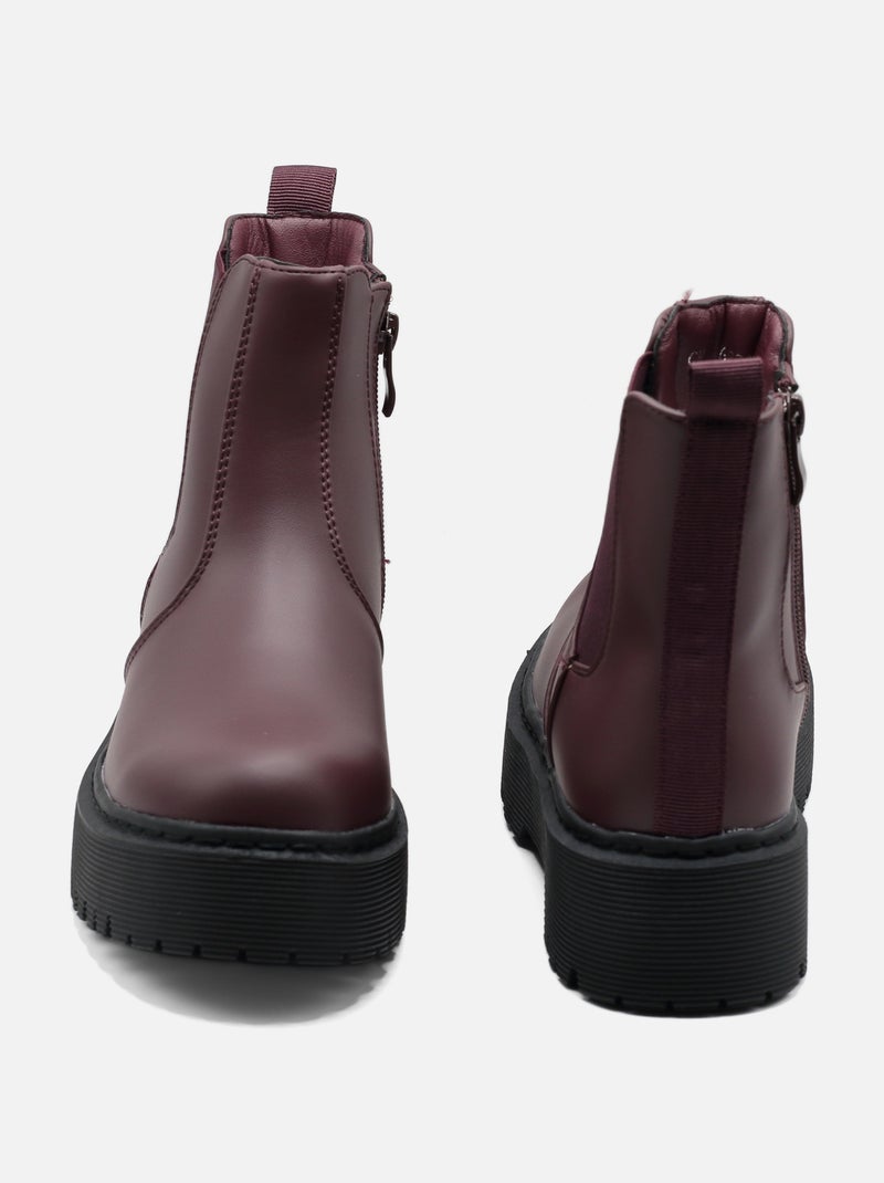 Botines con suela dentada Burdeos - Kiabi