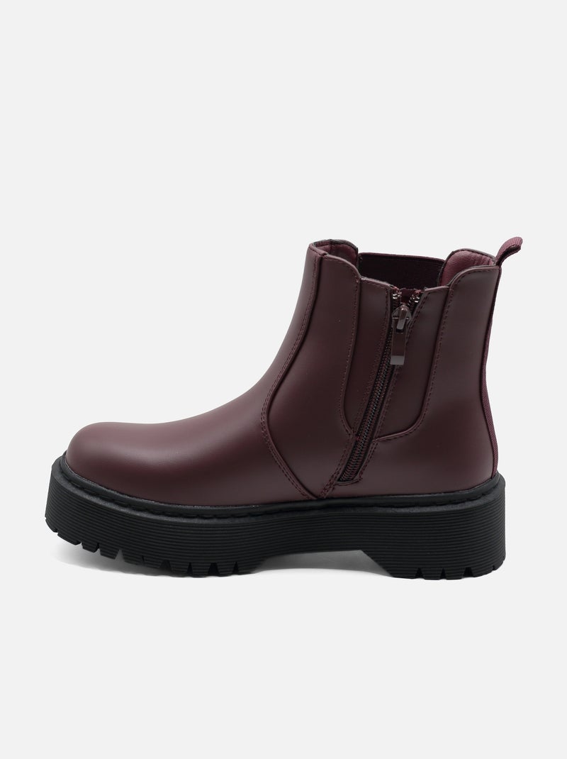 Botines con suela dentada Burdeos - Kiabi