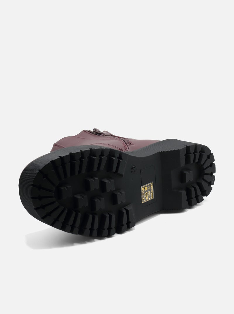 Botines con suela dentada Burdeos - Kiabi