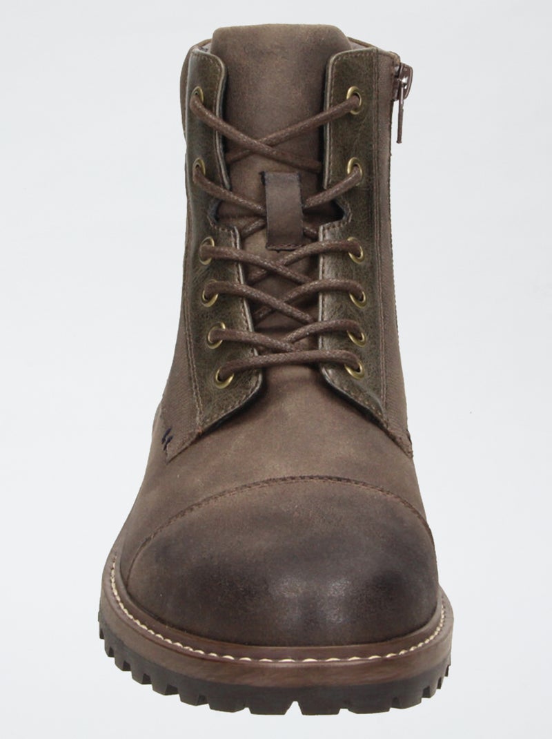 Botines con suela dentada Marron - Kiabi