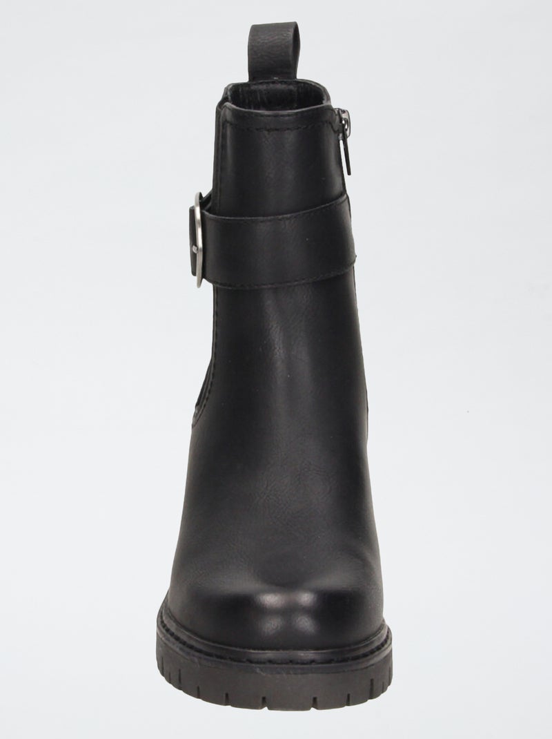 Botines con suela dentada Negro - Kiabi