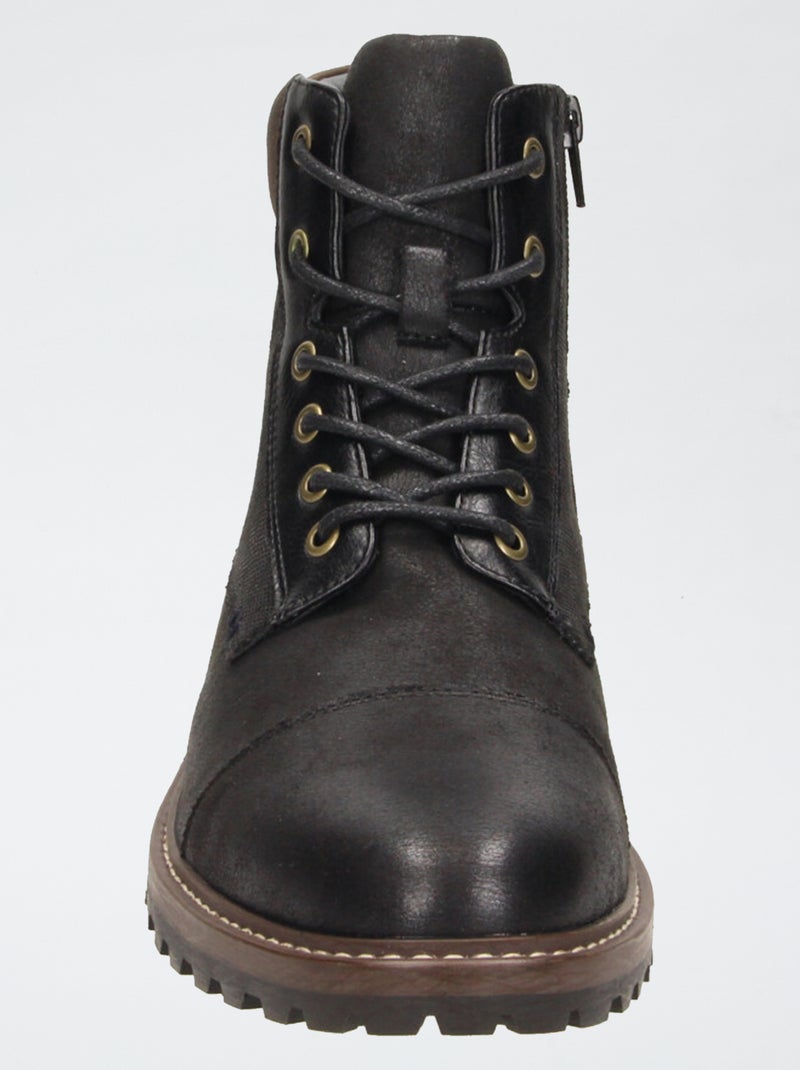 Botines con suela dentada Negro - Kiabi