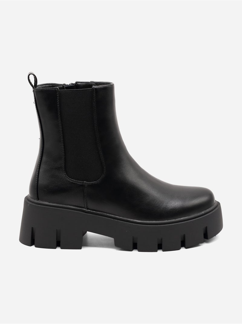 Botines con suela dentada Negro - Kiabi