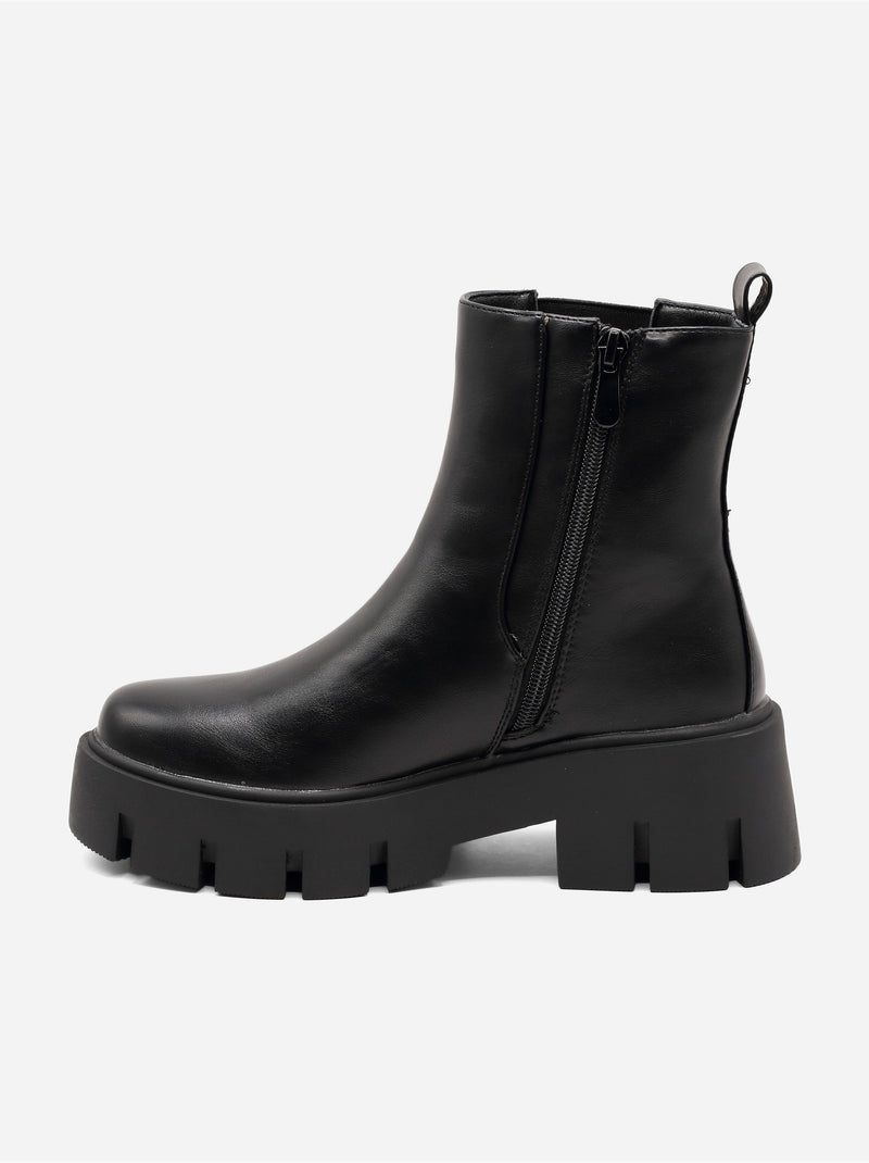 Botines con suela dentada Negro - Kiabi