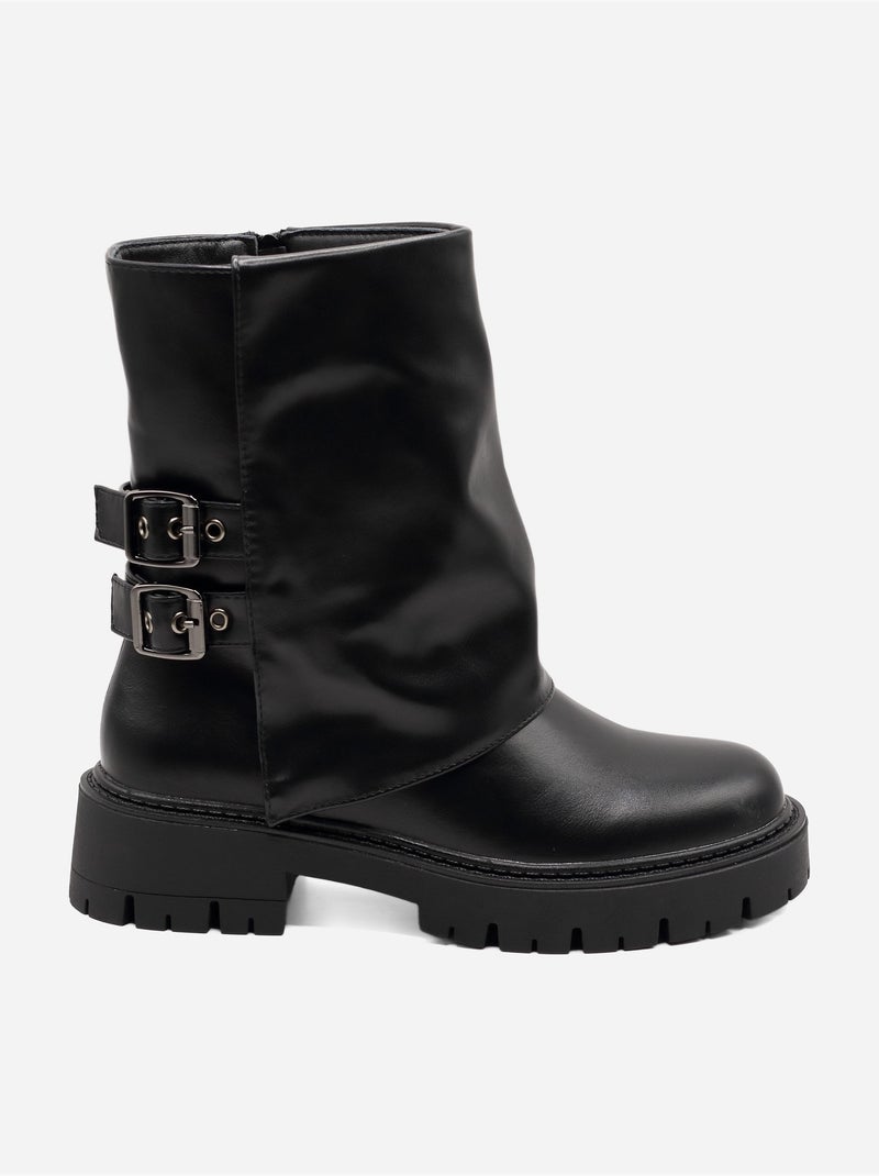 Botines con suela dentada Negro - Kiabi