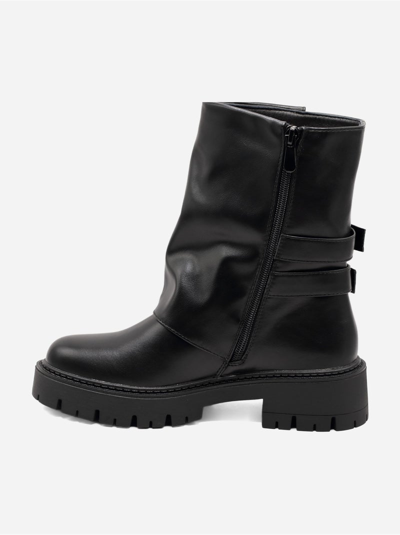 Botines con suela dentada Negro - Kiabi
