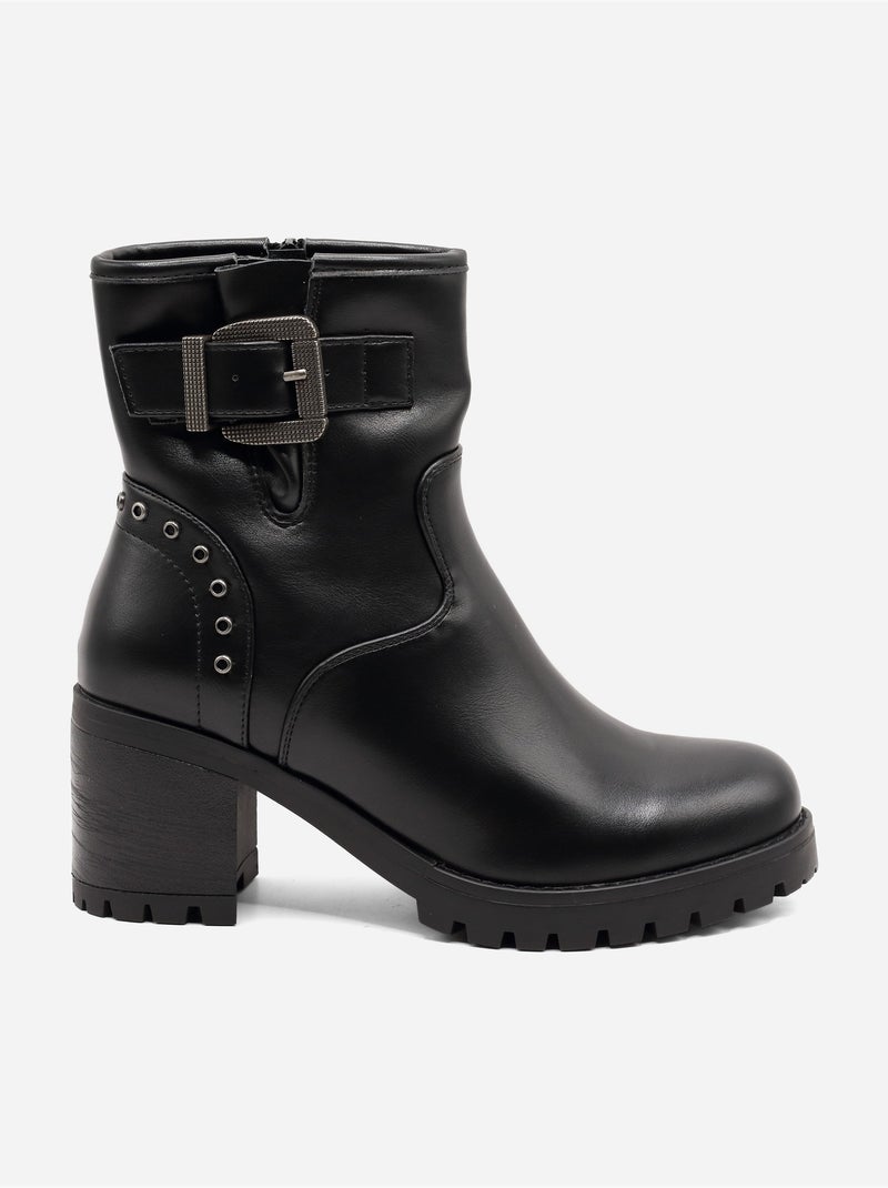 Botines con suela dentada Negro - Kiabi