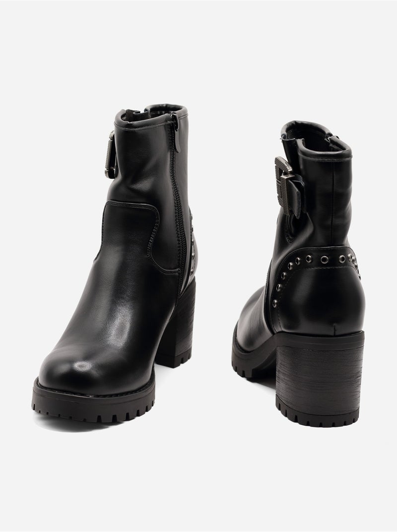 Botines con suela dentada Negro - Kiabi