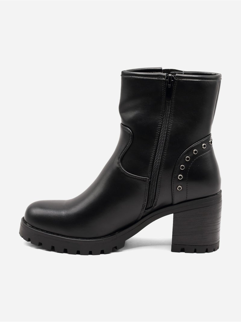 Botines con suela dentada Negro - Kiabi