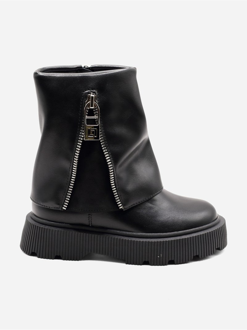 Botines con suela dentada Negro - Kiabi