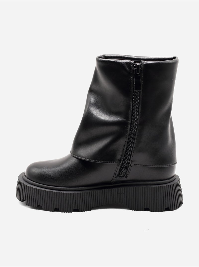Botines con suela dentada Negro - Kiabi