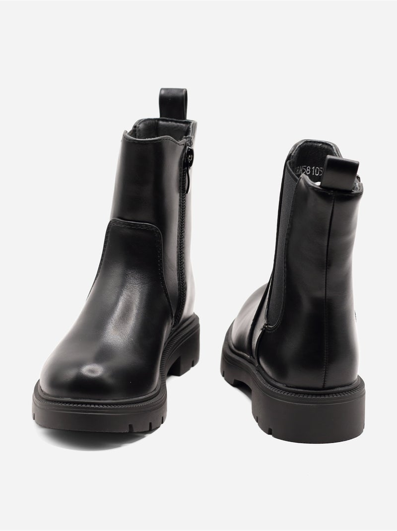Botines con suela dentada Negro - Kiabi