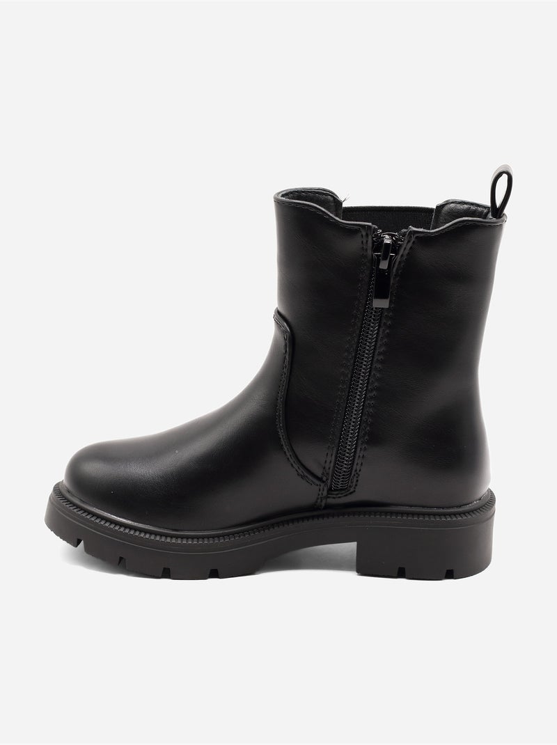 Botines con suela dentada Negro - Kiabi