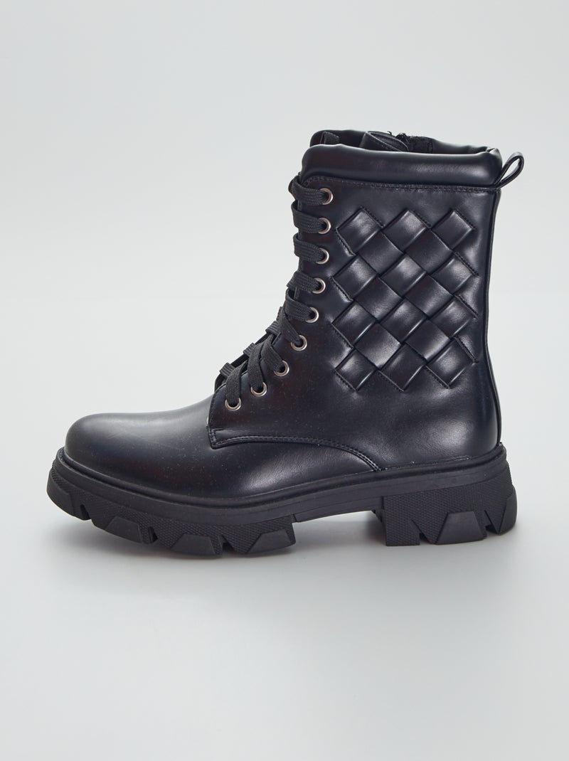 Botines con suela gruesa negro - Kiabi