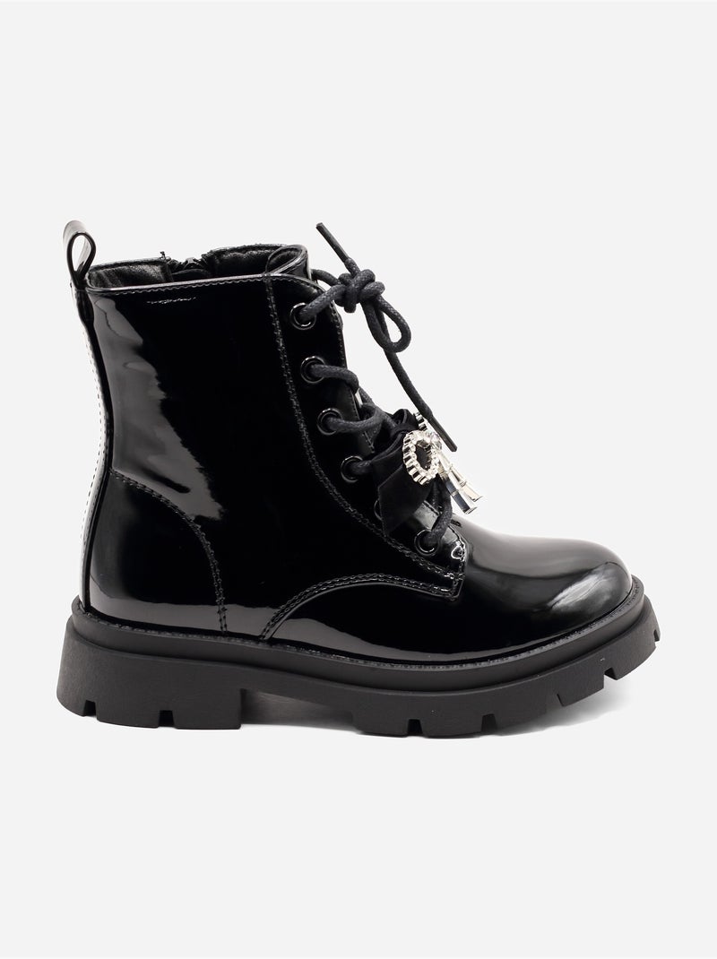 Botines con un lazo decorativo Negro - Kiabi