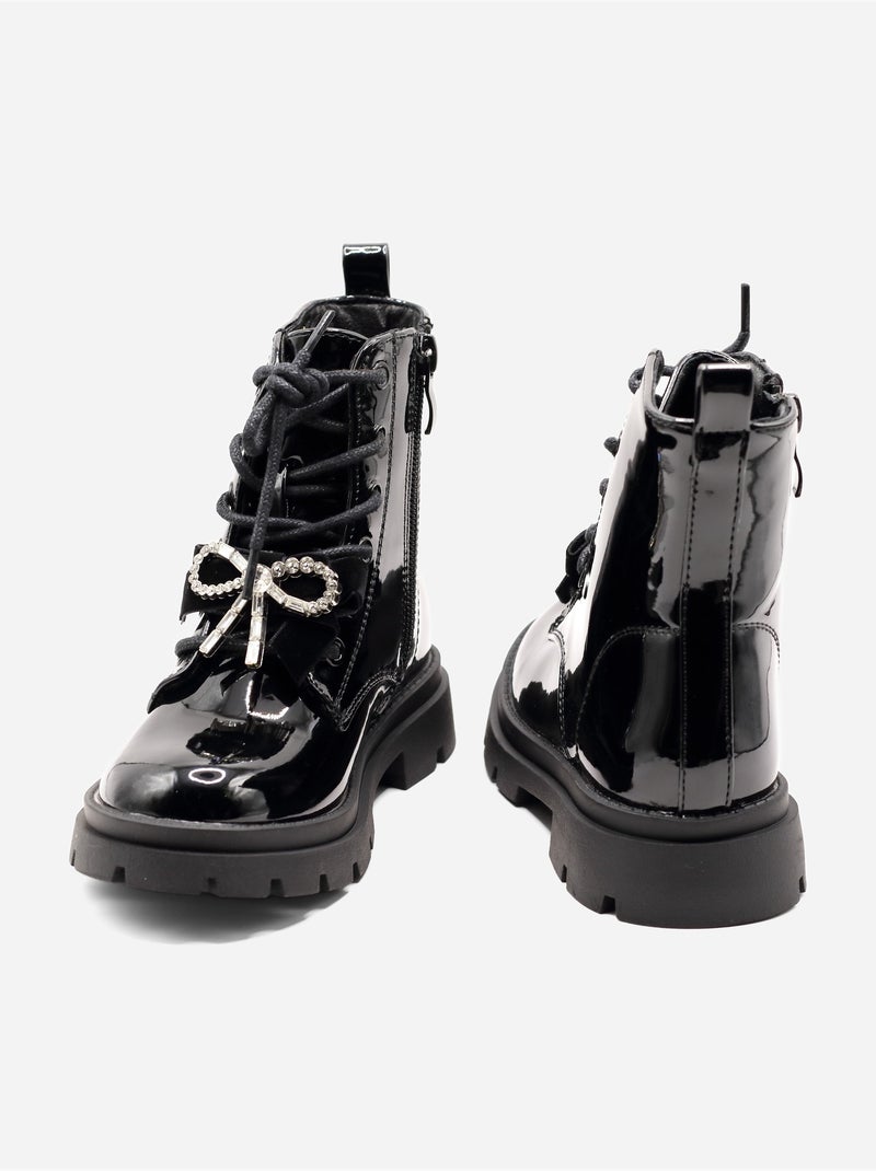 Botines con un lazo decorativo Negro - Kiabi