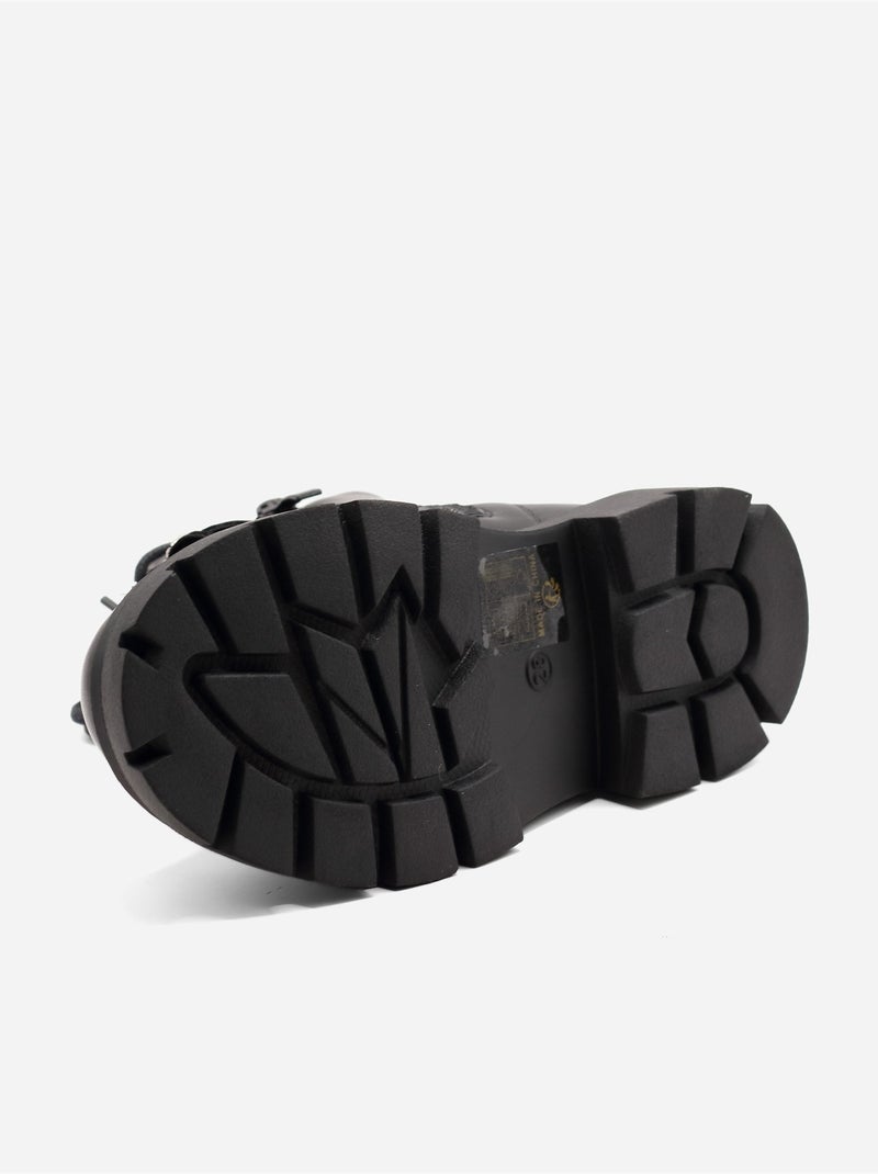 Botines con un lazo decorativo Negro mate - Kiabi
