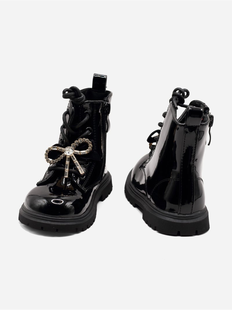 Botines con un lazo decorativo Negro - Kiabi
