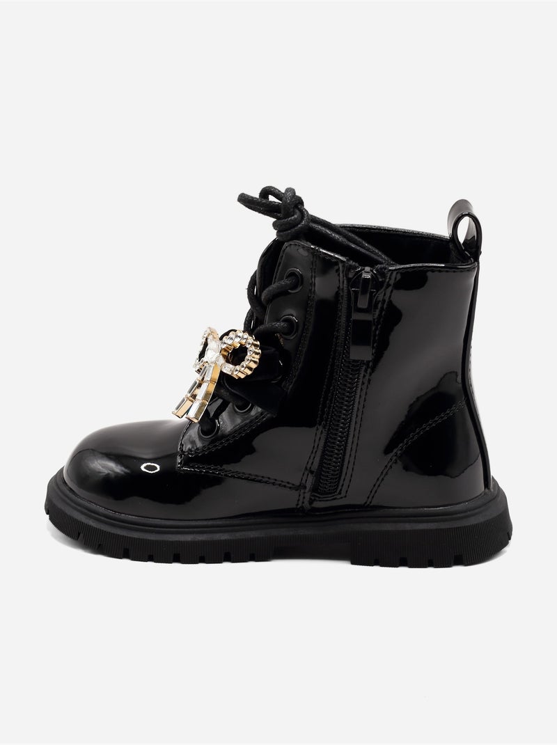 Botines con un lazo decorativo Negro - Kiabi