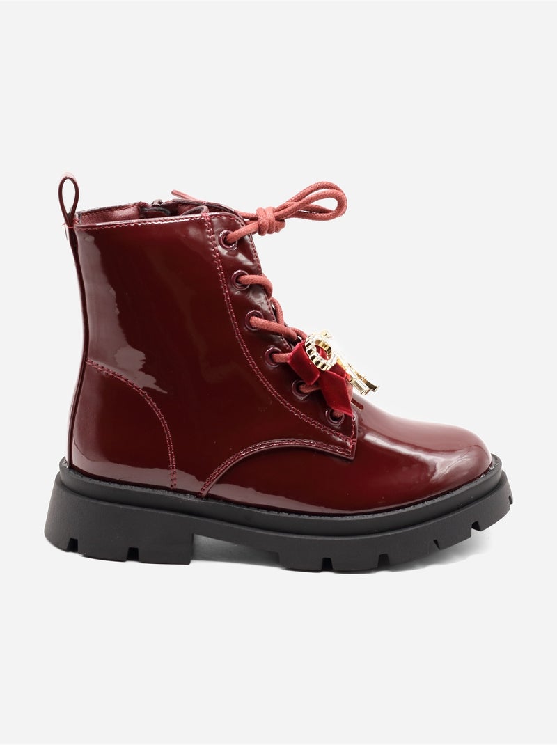Botines con un lazo decorativo Rojo - Kiabi