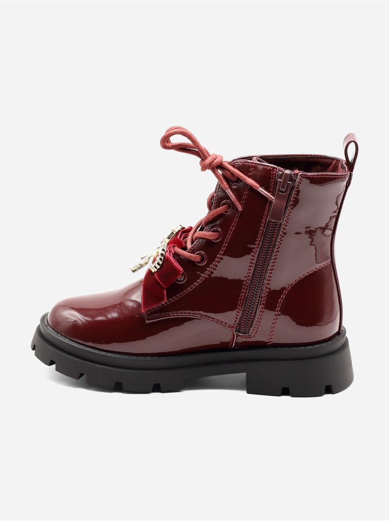 Botines con un lazo decorativo Rojo - Kiabi