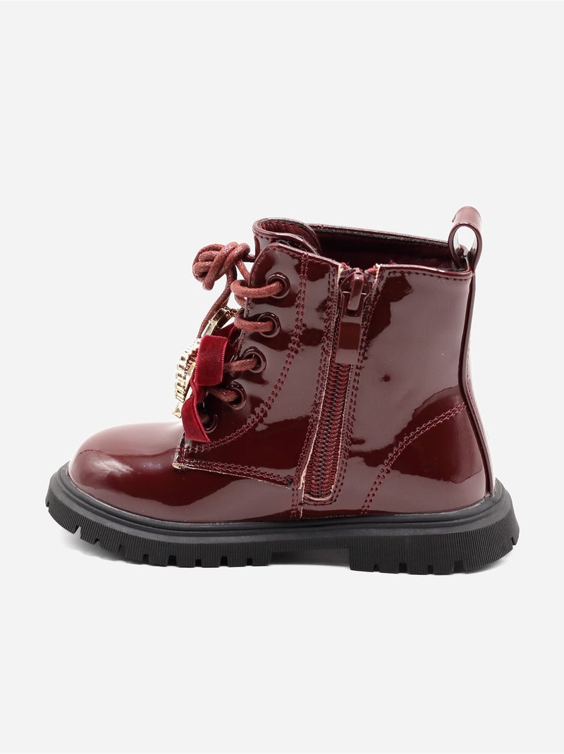 Botines con un lazo decorativo Rojo - Kiabi