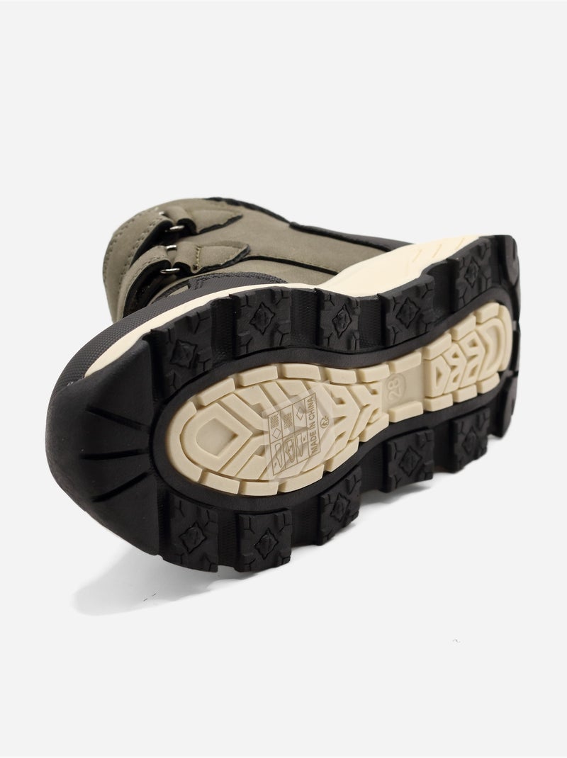 Botines con velcro Blanco Caqui - Kiabi