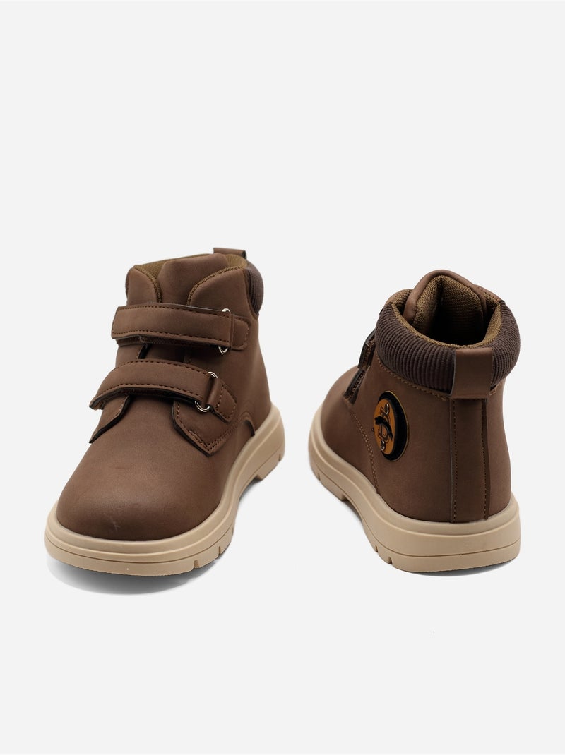 Botines con velcro Marrón - Kiabi