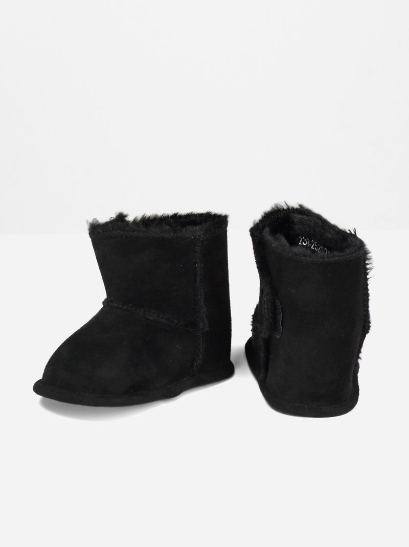 Botines con velcro Negro - Kiabi