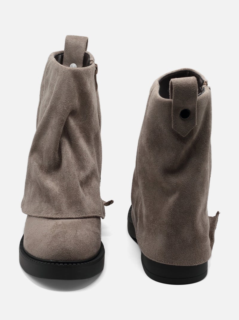 Botines con vuelta Taupe - Kiabi