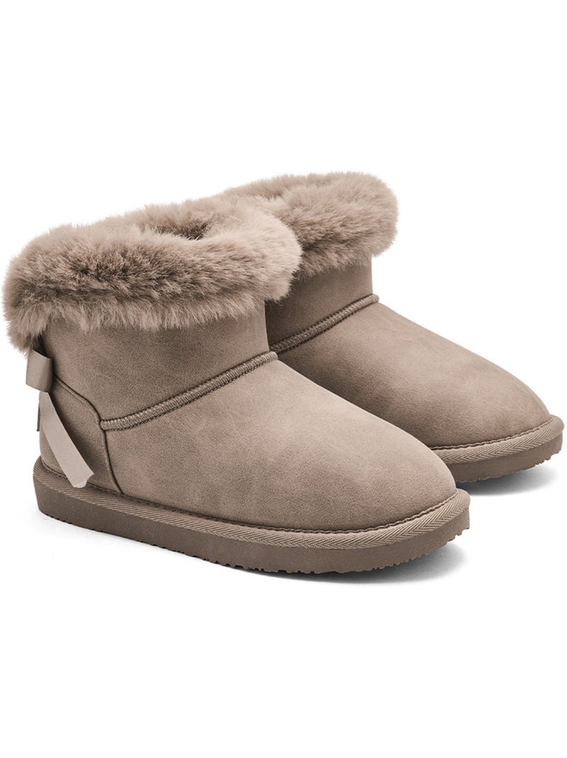 Botines conguitos australianas cordones Marrón claro - Kiabi