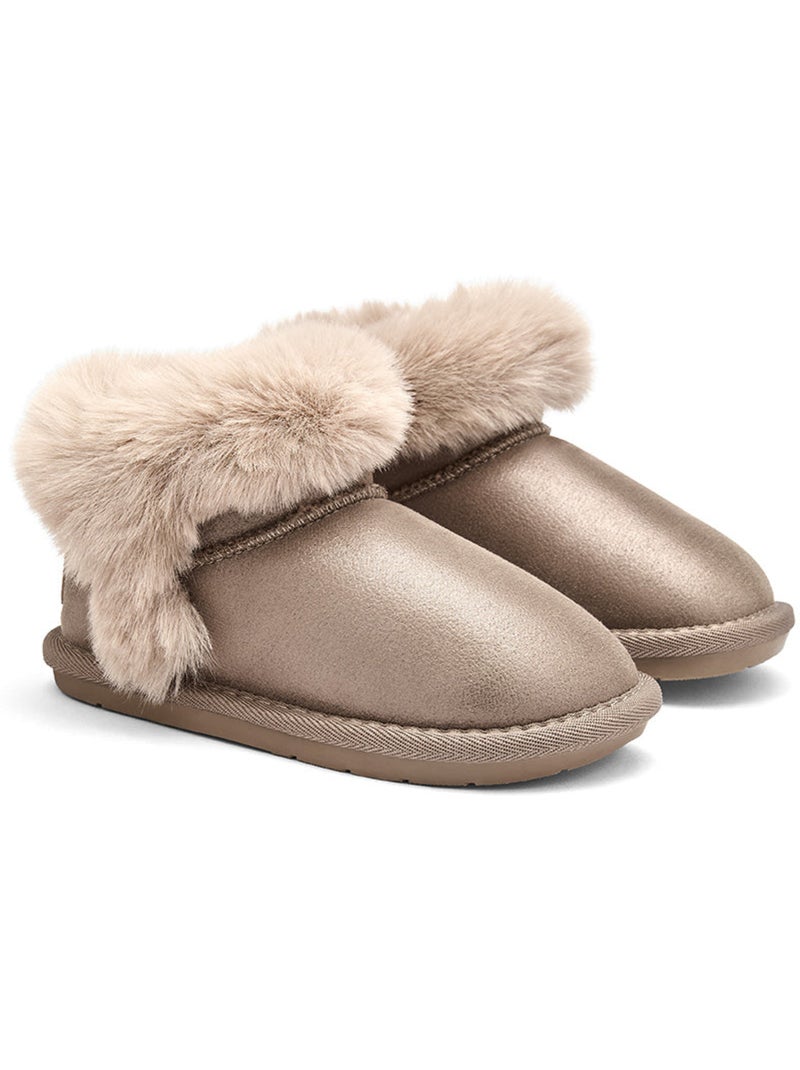Botines conguitos barefoot pelo Marrón claro - Kiabi