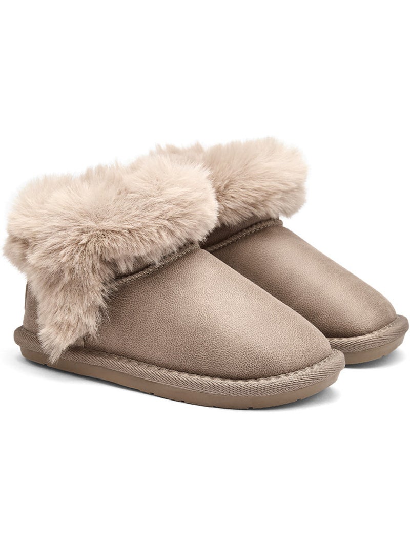 Botines conguitos barefoot pelo Marrón claro - Kiabi