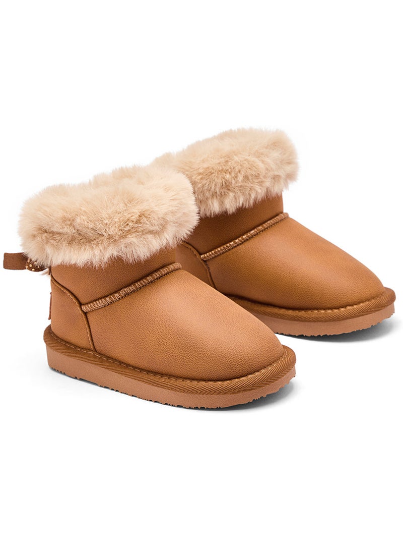 Botines conguitos cinturón pelo Marrón claro - Kiabi