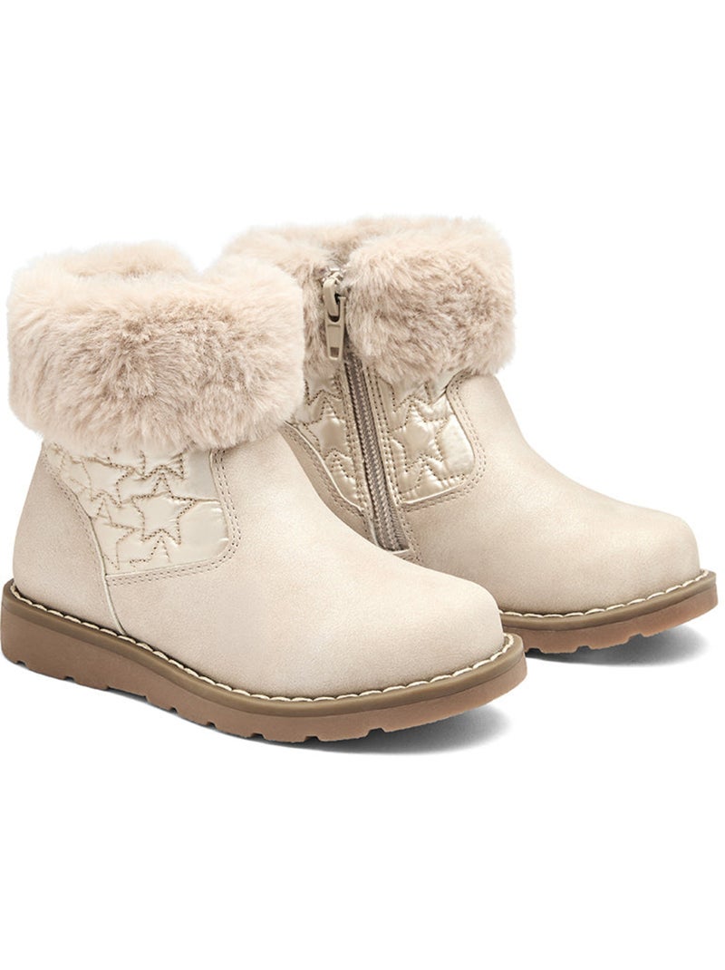 Botines conguitos estrellas pelo Beige - Kiabi
