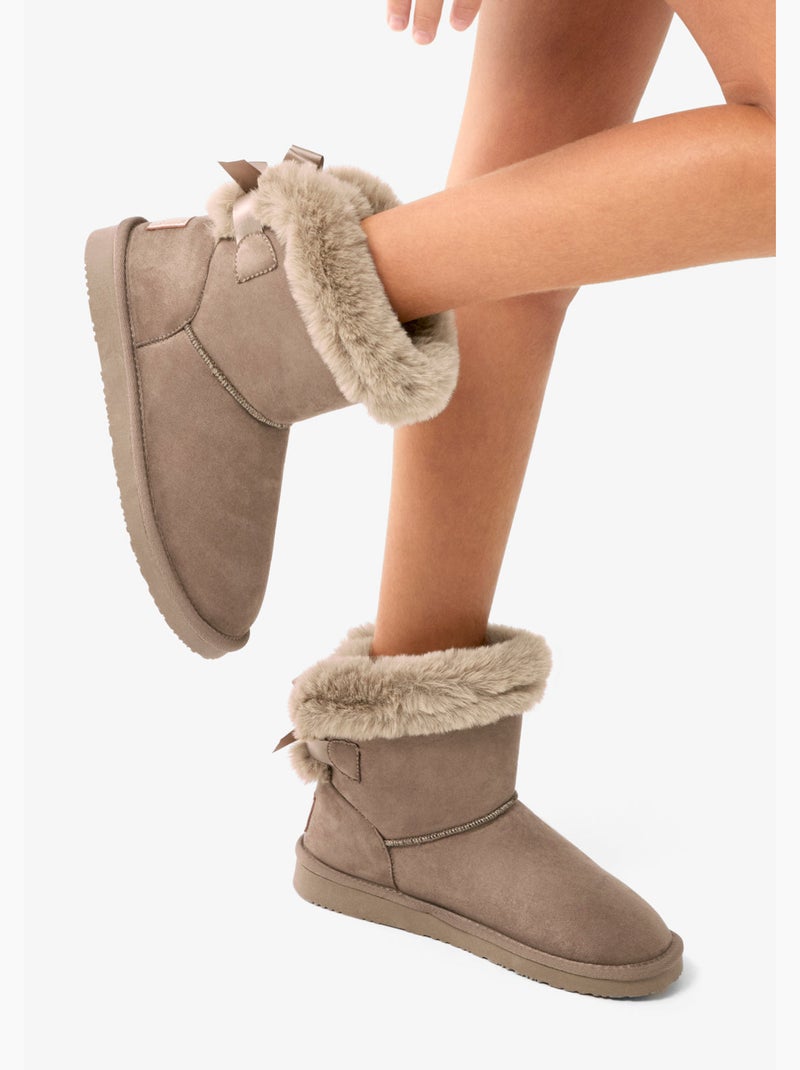 Botines conguitos high pelo Marrón claro - Kiabi