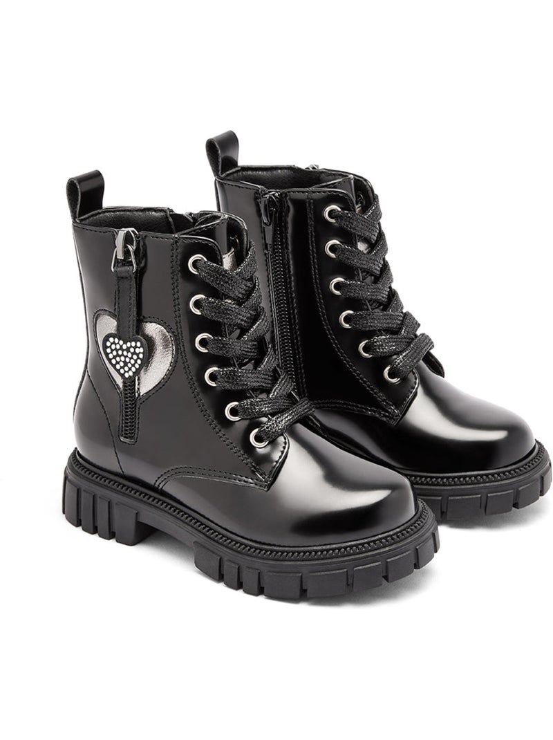 Botines Conguitos Militar Cremallera Negro - Kiabi