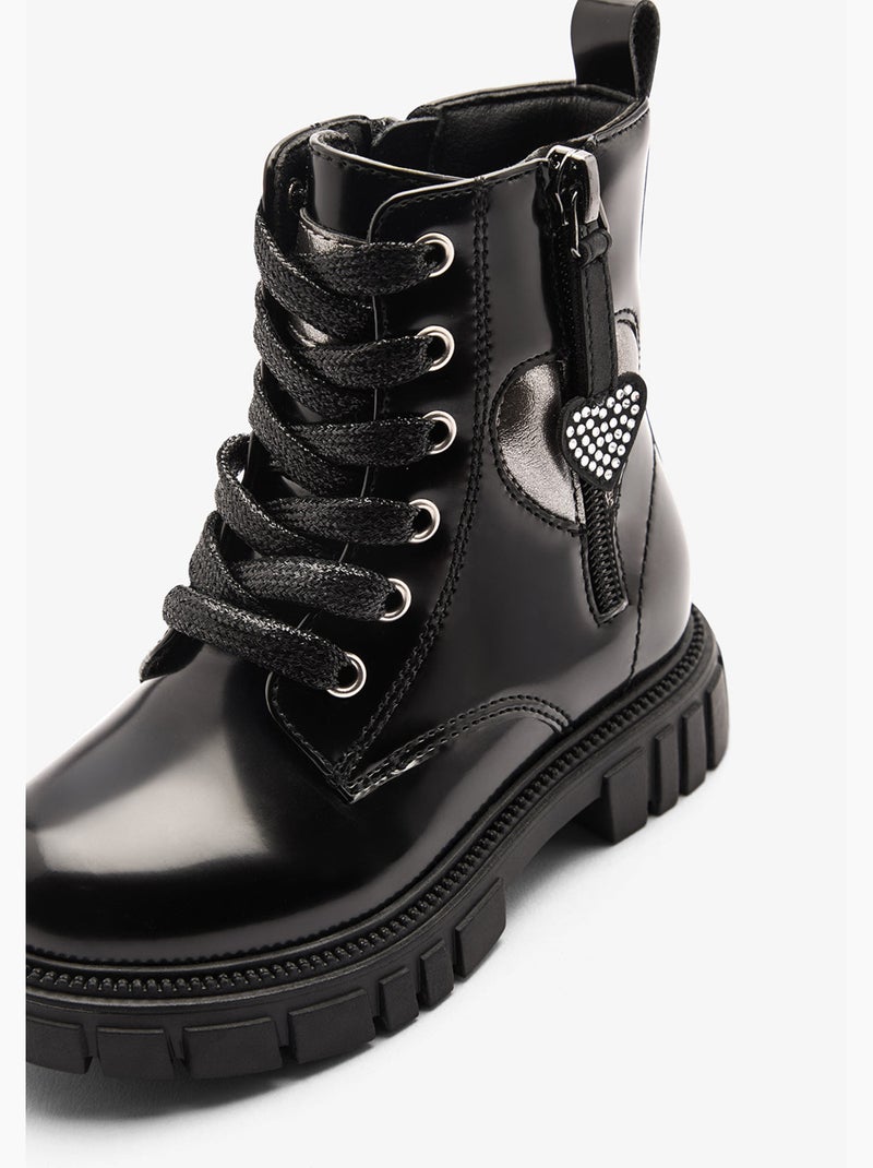 Botines Conguitos Militar Cremallera Negro - Kiabi