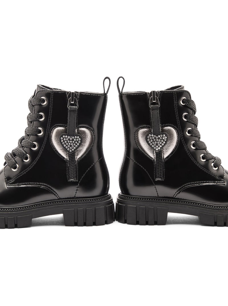 Botines Conguitos Militar Cremallera Negro - Kiabi