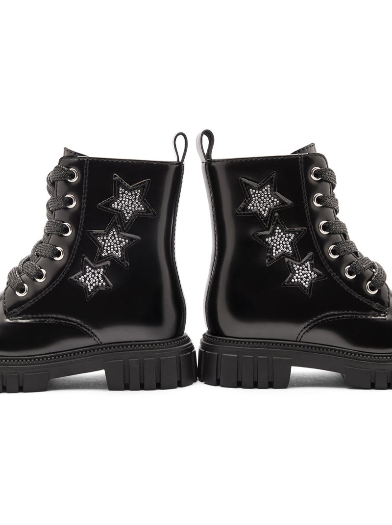 Botines Conguitos Militar Estampado Negro - Kiabi